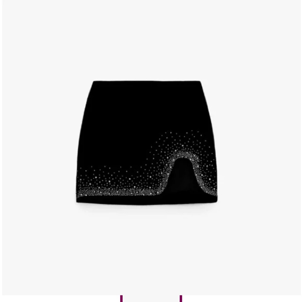 Bloggers Choice limited edition Zara Black Velvet Embellished Mini Skirt